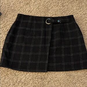 SHEIN Black Checkered Mini Skirt